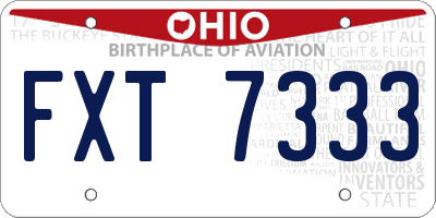 OH license plate FXT7333