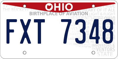 OH license plate FXT7348