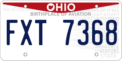 OH license plate FXT7368