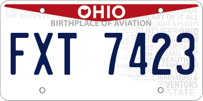OH license plate FXT7423
