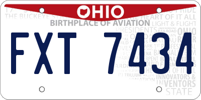 OH license plate FXT7434