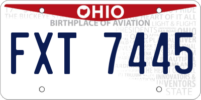 OH license plate FXT7445