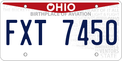 OH license plate FXT7450