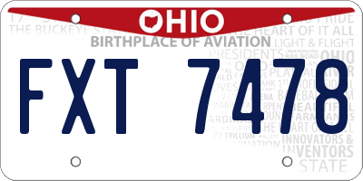 OH license plate FXT7478