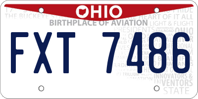 OH license plate FXT7486