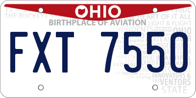 OH license plate FXT7550