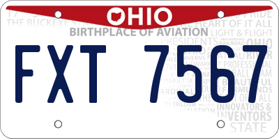 OH license plate FXT7567
