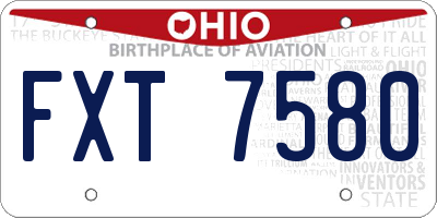 OH license plate FXT7580