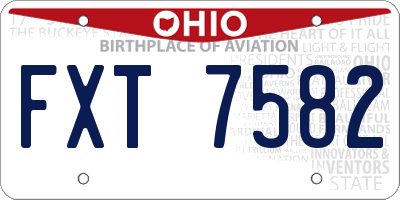 OH license plate FXT7582