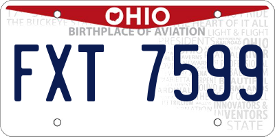 OH license plate FXT7599