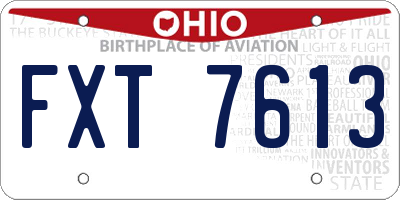 OH license plate FXT7613