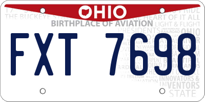 OH license plate FXT7698