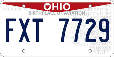 OH license plate FXT7729