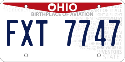 OH license plate FXT7747