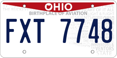OH license plate FXT7748
