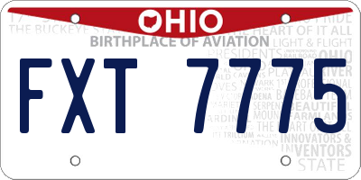 OH license plate FXT7775