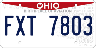 OH license plate FXT7803