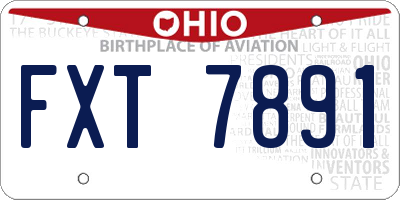 OH license plate FXT7891