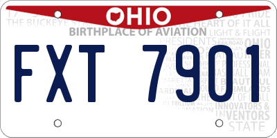 OH license plate FXT7901