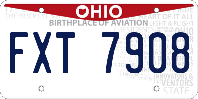 OH license plate FXT7908