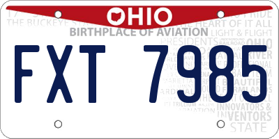 OH license plate FXT7985