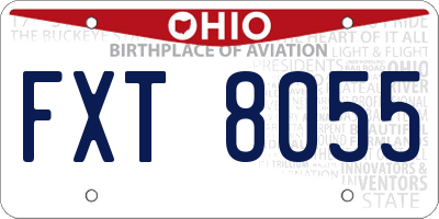 OH license plate FXT8055