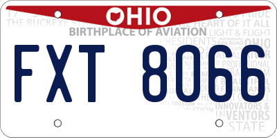OH license plate FXT8066