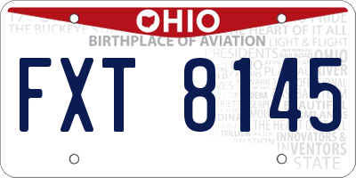 OH license plate FXT8145