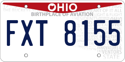 OH license plate FXT8155