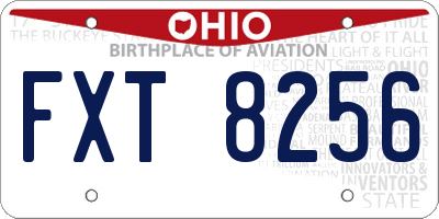OH license plate FXT8256