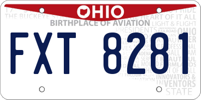 OH license plate FXT8281