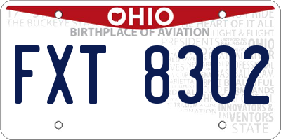 OH license plate FXT8302