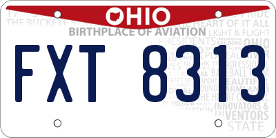 OH license plate FXT8313
