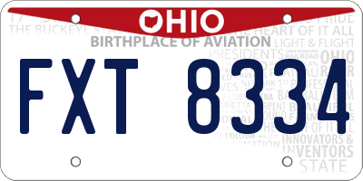 OH license plate FXT8334