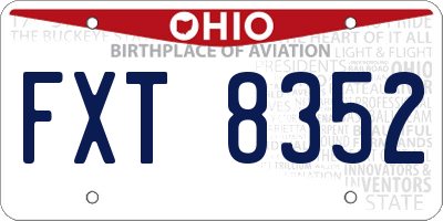 OH license plate FXT8352