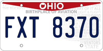 OH license plate FXT8370