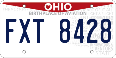OH license plate FXT8428