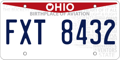 OH license plate FXT8432