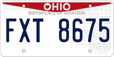 OH license plate FXT8675