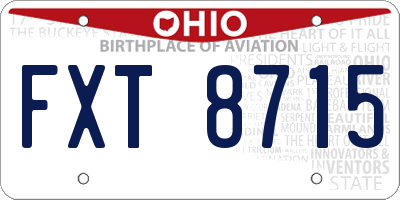 OH license plate FXT8715