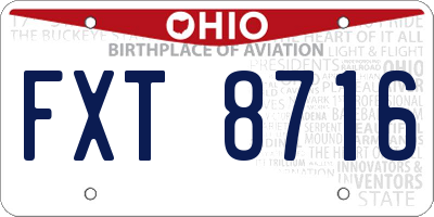 OH license plate FXT8716