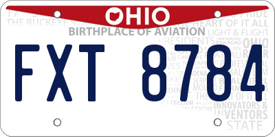 OH license plate FXT8784