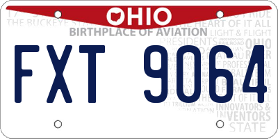 OH license plate FXT9064