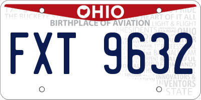 OH license plate FXT9632