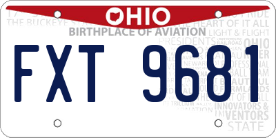 OH license plate FXT9681
