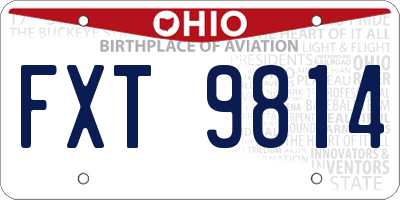 OH license plate FXT9814
