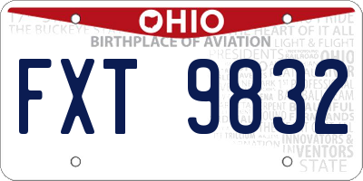 OH license plate FXT9832