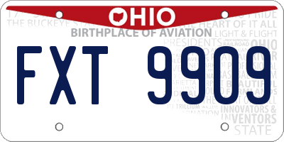 OH license plate FXT9909