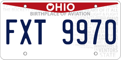 OH license plate FXT9970