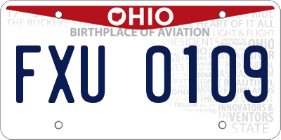 OH license plate FXU0109